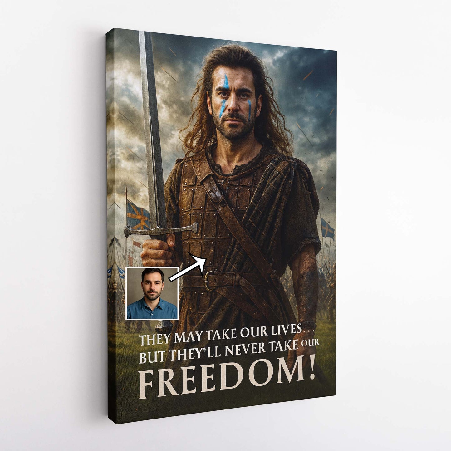 Movie character portrait created from a photo