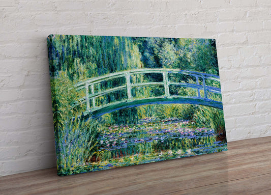 Claude Monet Japanese Bridge Water Lily Pond Framed Canvas Wall Art Picture Print