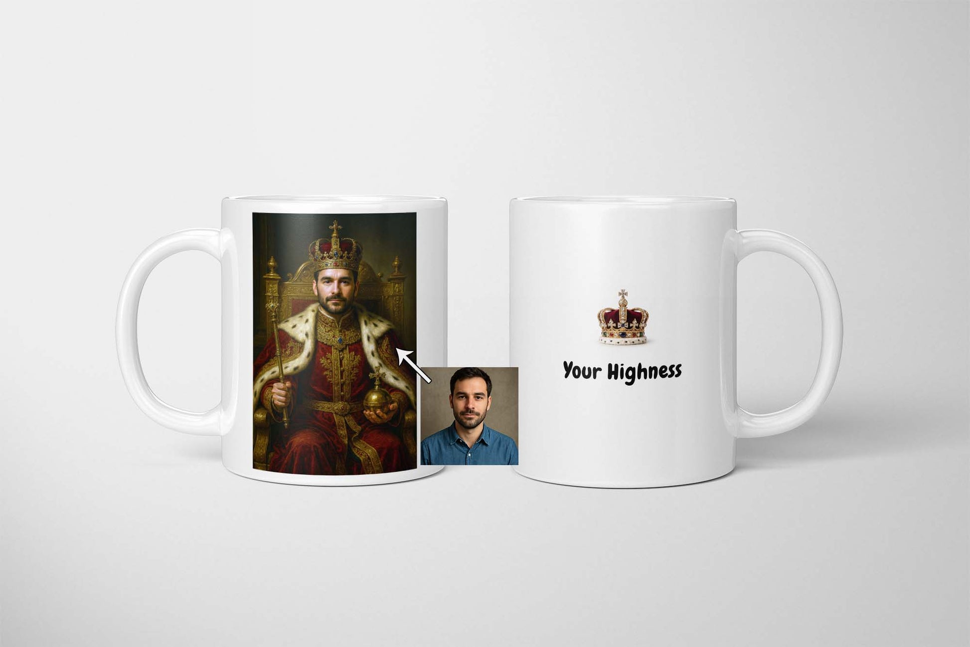 personalised 11oz ceramic royal portrait mug