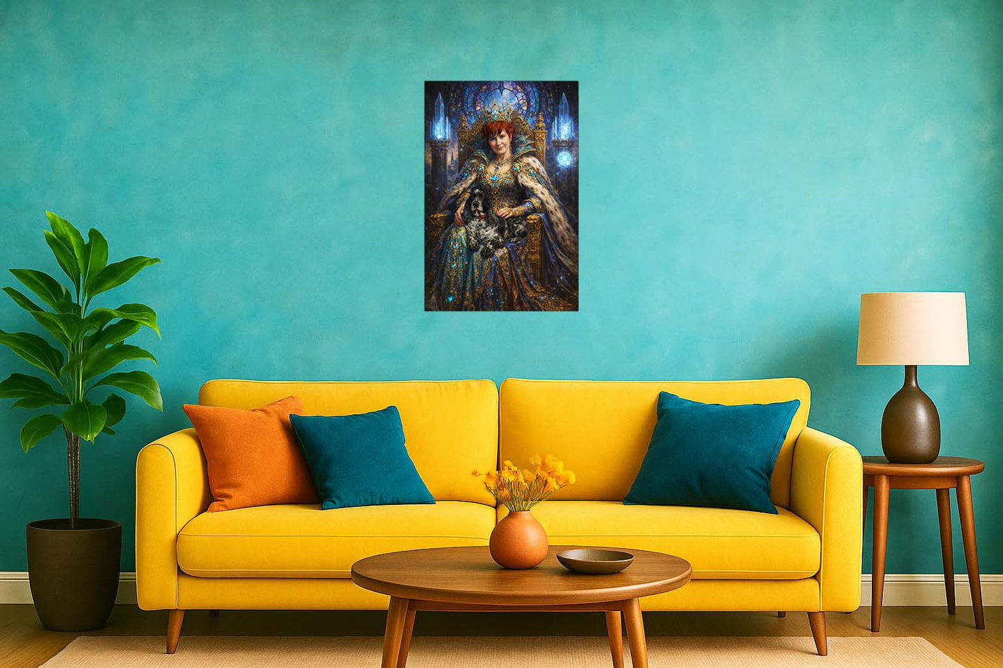 Personalised Royal Portrait on Canvas – Custom Your Picture & Pet, Frame-Wrapped Print