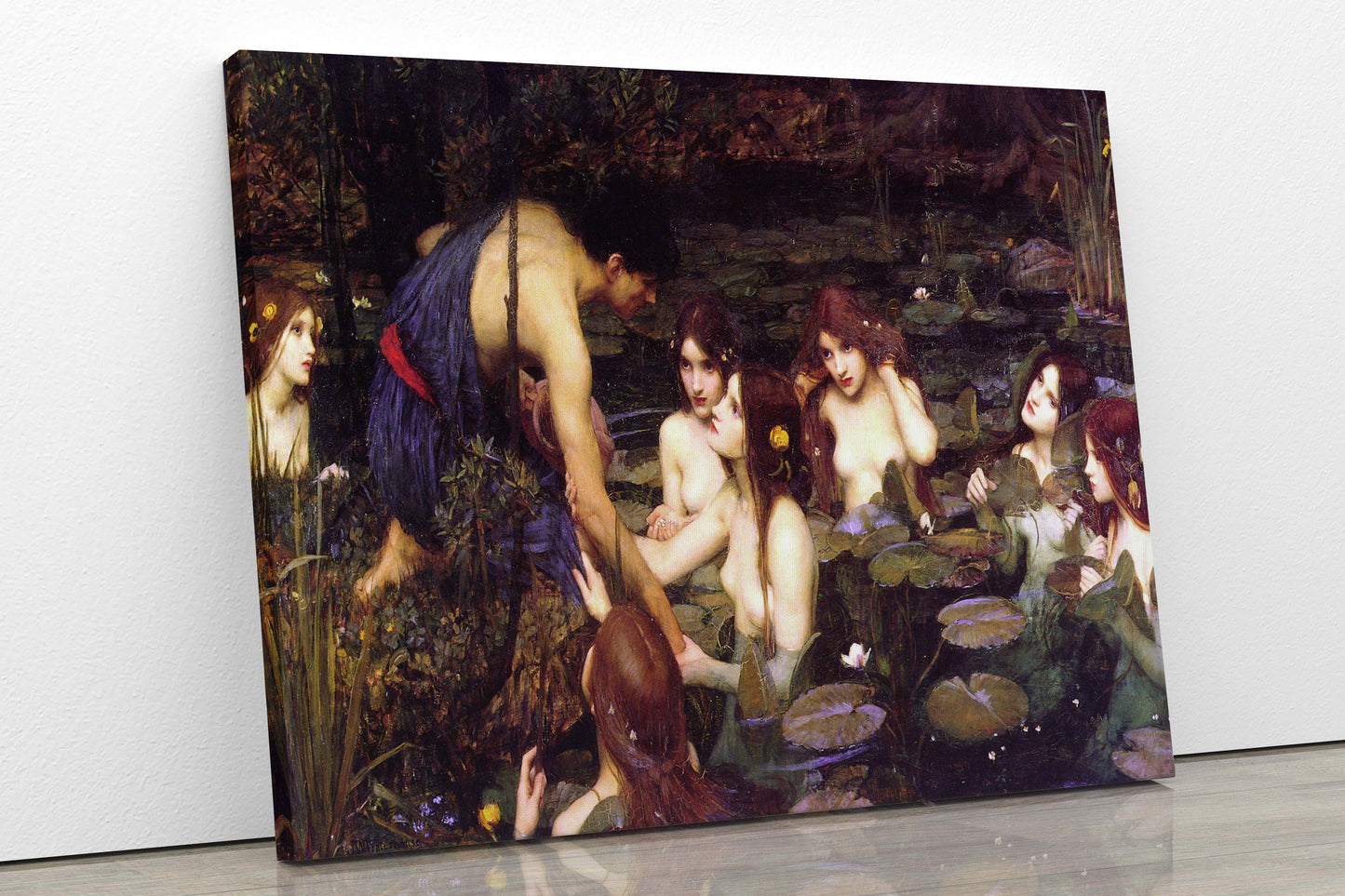 John William Waterhouse Hylas and the Nymphs Framed Canvas Wall Art Picture Print