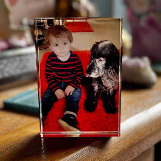 Personalised 3D Effect  Crystal Glass Photo Block