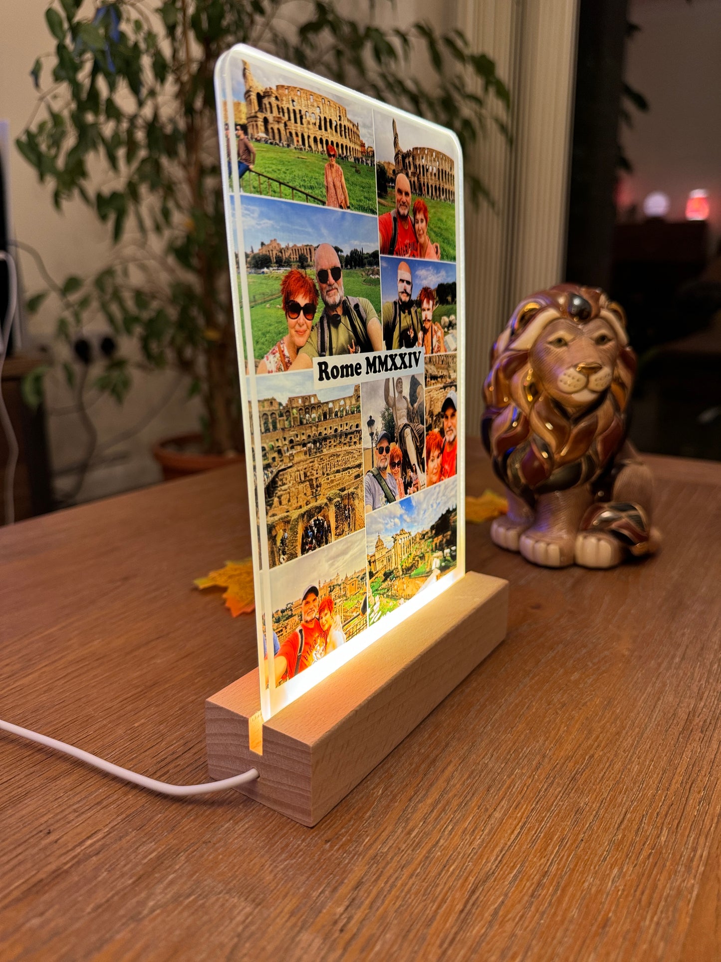 Personalised Acrylic Photo Light Lamp Comes With Base and LED Light