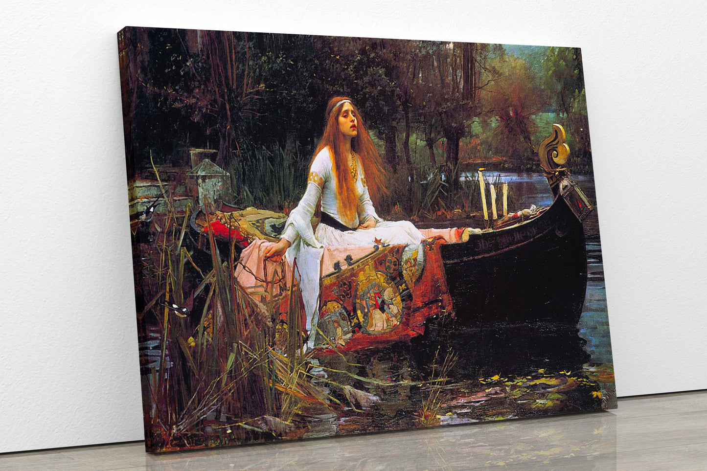 John William Waterhouse Lady of Shalott Framed Canvas Wall Art Picture Print