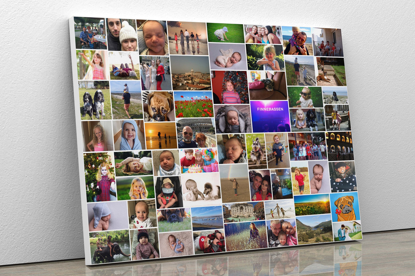 Personalised  Collage Your Photo Pictures Framed and Printed On To Canvas Art Print