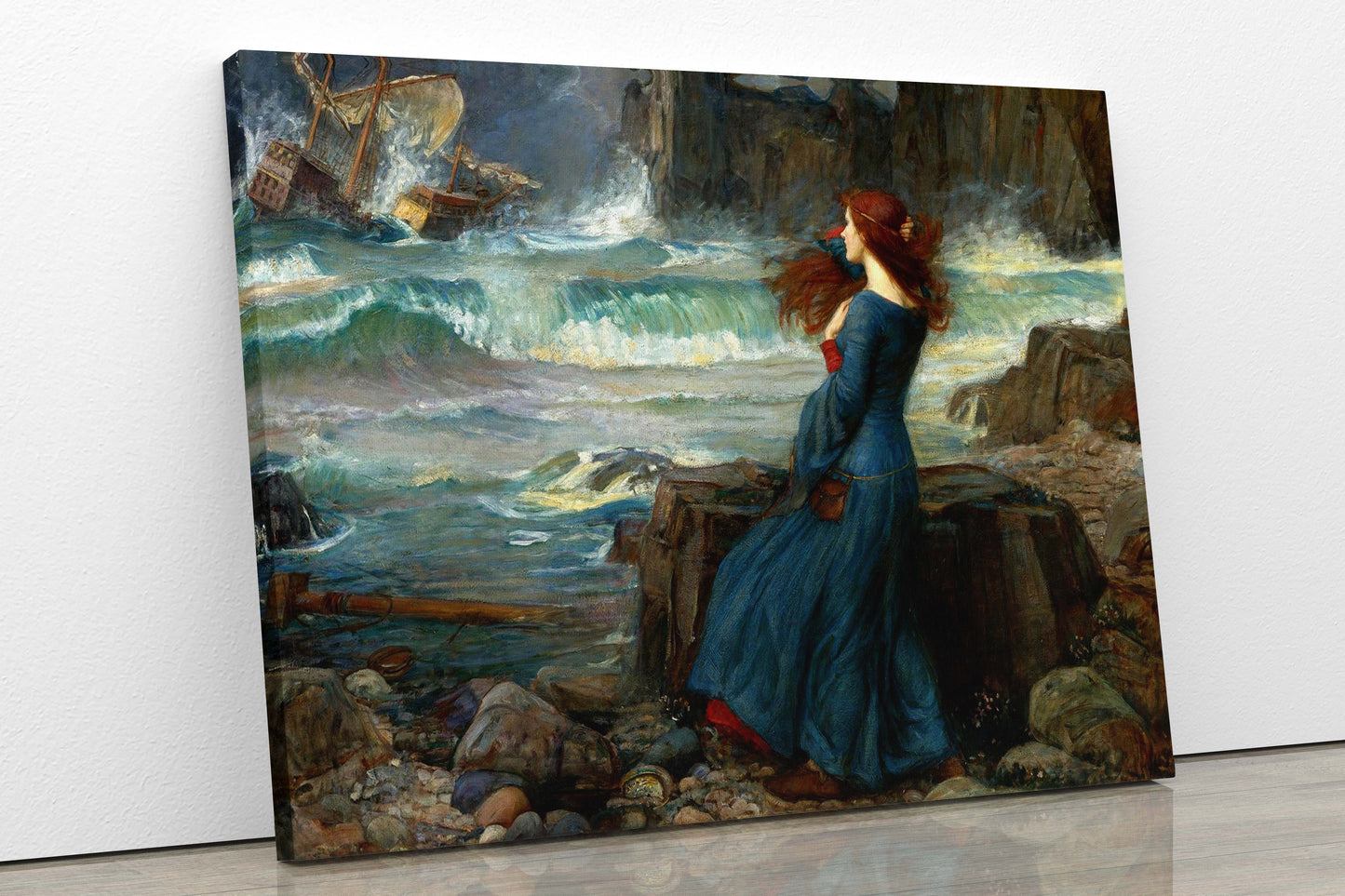 John William Waterhouse Circe Miranda The Tempest Framed Canvas Wall Art Picture Print