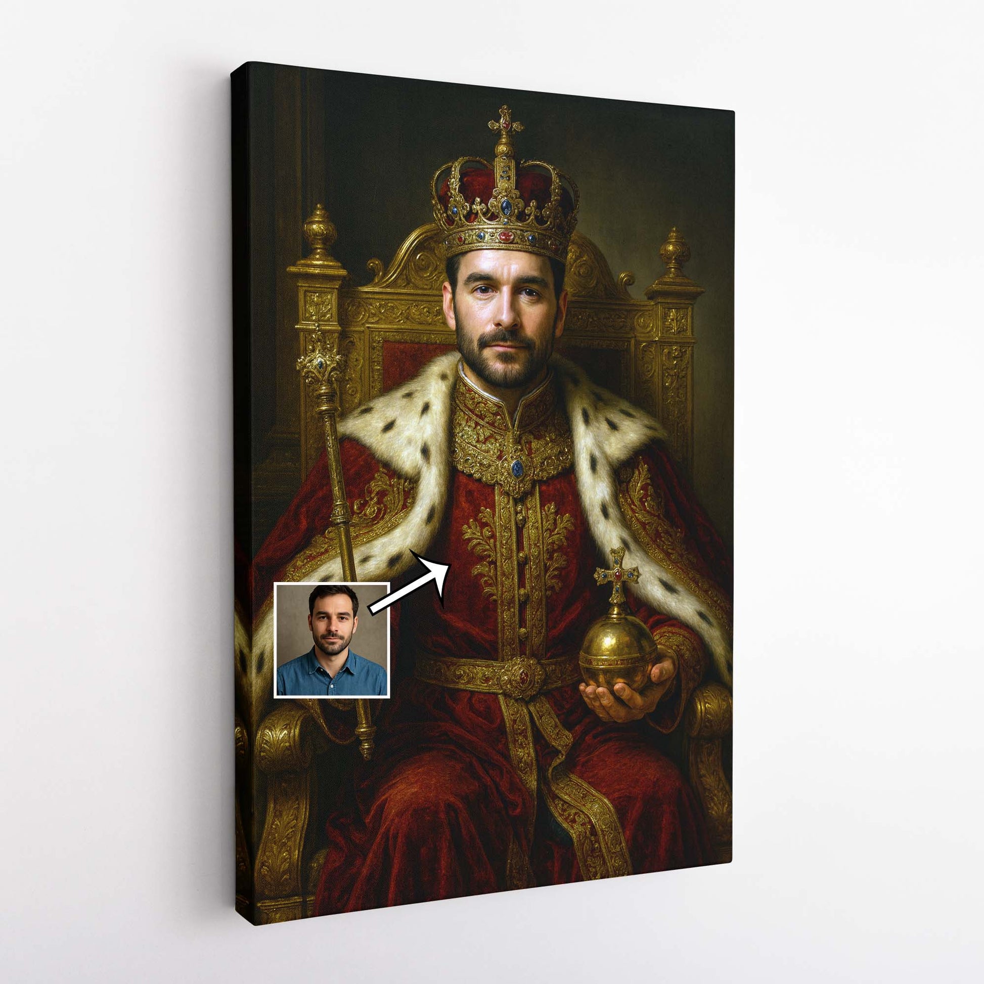 Personalised royal wall art created from a photo