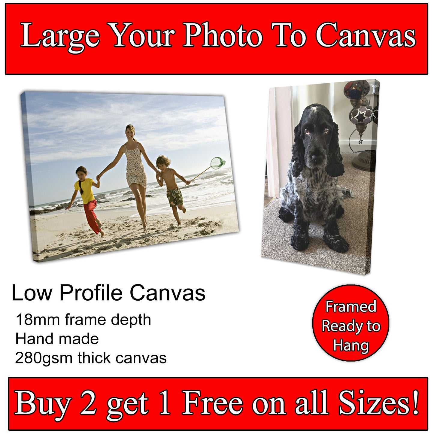 Personalised Your Photo Picture Printed On To Canvas Art Print Present