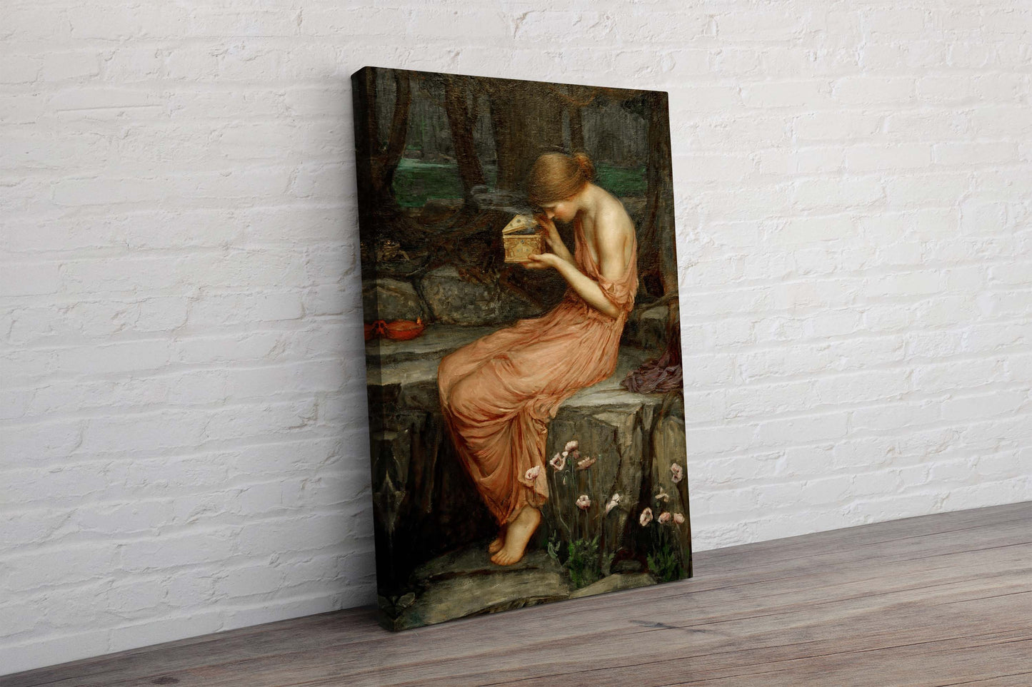 John William Waterhouse Psyche Opening The Box Framed Canvas Wall Art Picture Print